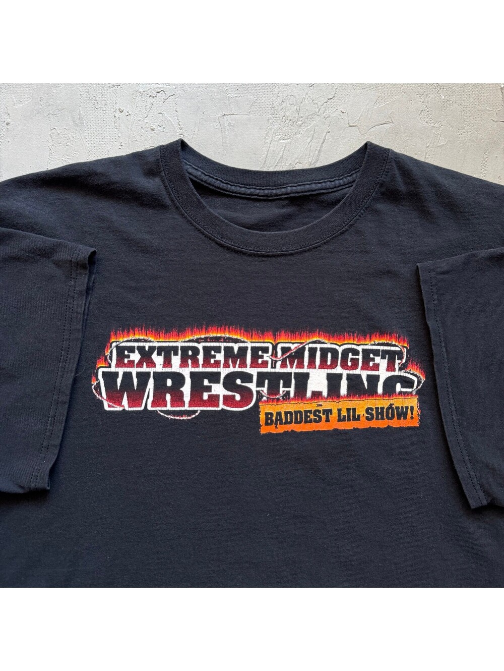 Vintage Y2K Extreme Midget Wrestling Funny Humor Graphic T Shirt Black